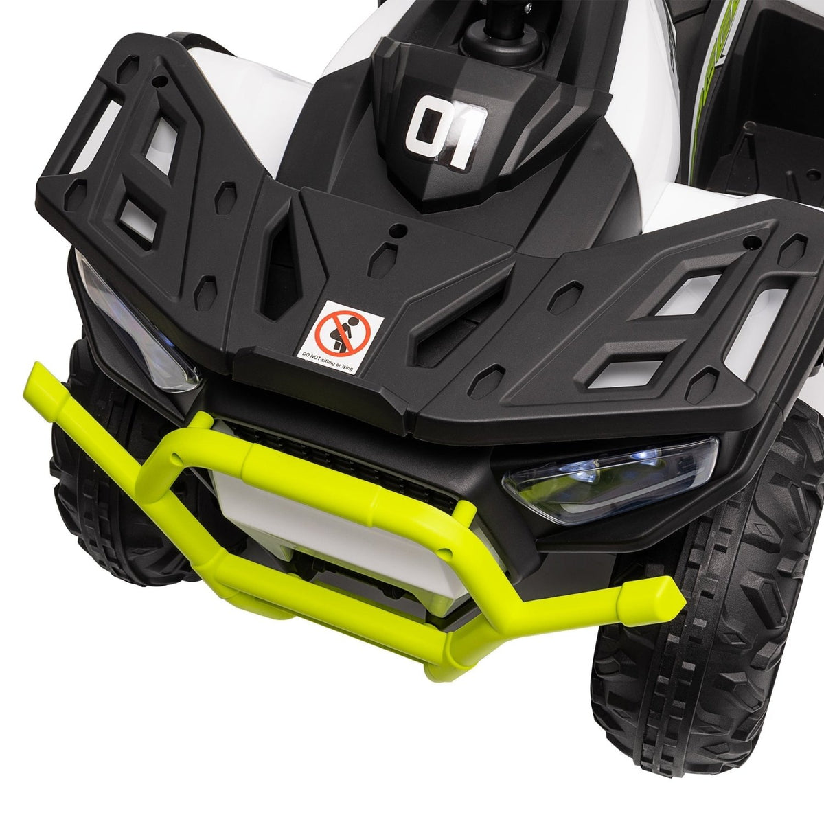 AIYAPLAY 12V Kids Electric Ride on ATV, Battery Powered Quad Bike w/ Spring Suspension, Forward Backward, Storage Basket - Green - SGP Garden Ltd