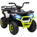 AIYAPLAY 12V Kids Electric Ride on ATV, Battery Powered Quad Bike w/ Spring Suspension, Forward Backward, Storage Basket - Green - SGP Garden Ltd