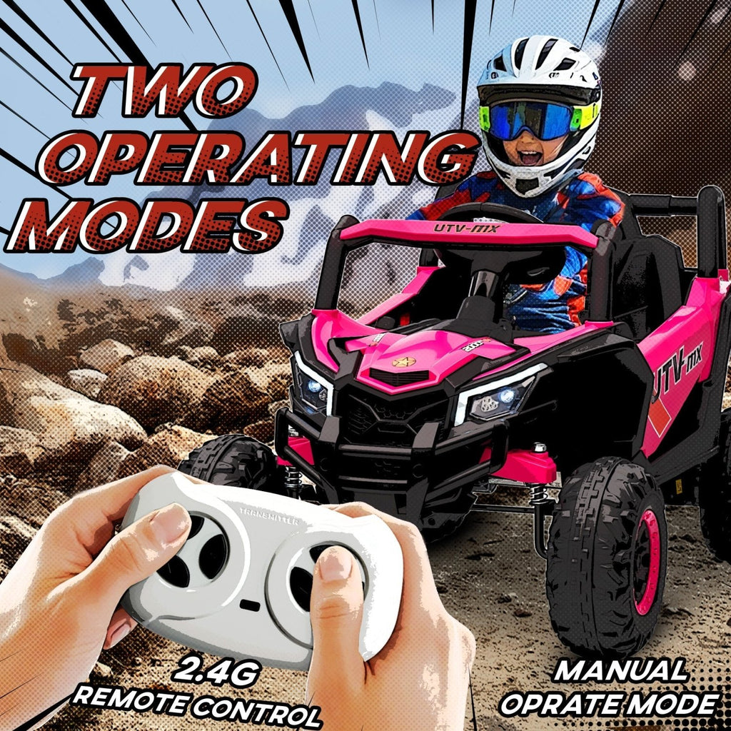 AIYAPLAY 12V Kids Ride On Car with Remote Control, Kids Electric Car with Suspension System, Music, for Kids 3-5 Years, Pink - SGP Garden Ltd