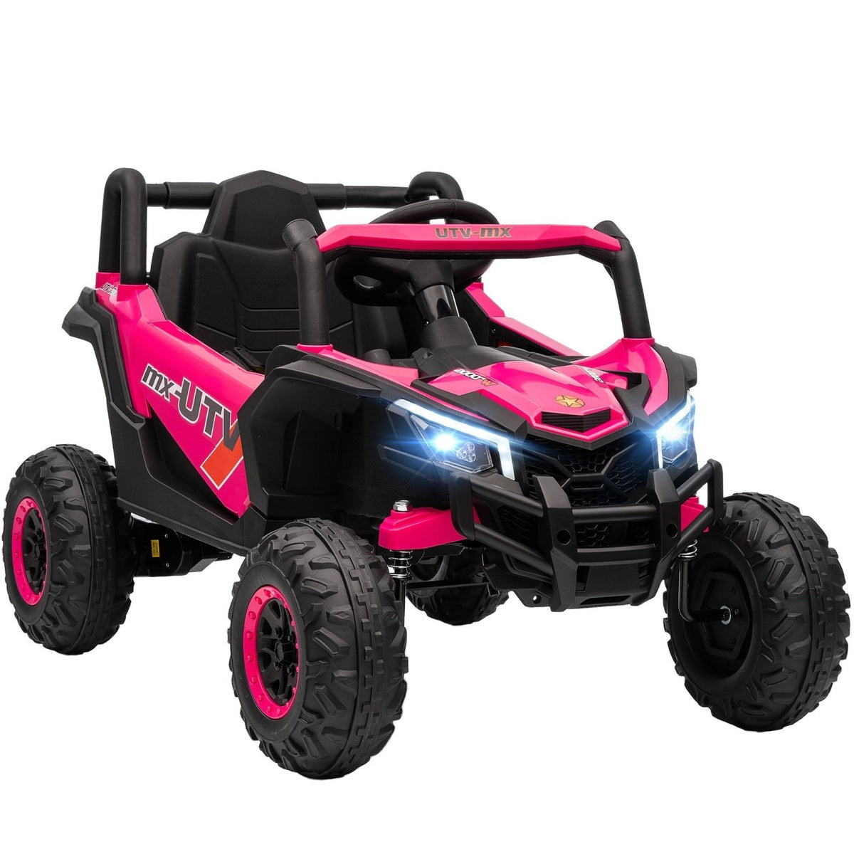 AIYAPLAY 12V Kids Ride On Car with Remote Control, Kids Electric Car with Suspension System, Music, for Kids 3-5 Years, Pink - SGP Garden Ltd