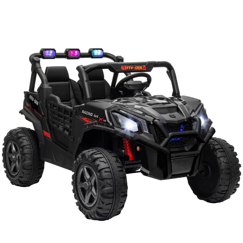 AIYAPLAY 24V 2 Seater Kids Electric Car with Remote Control, Suspension System, Slow Start, 3 Speeds, for 3-8 Years, Black - SGP Garden Ltd