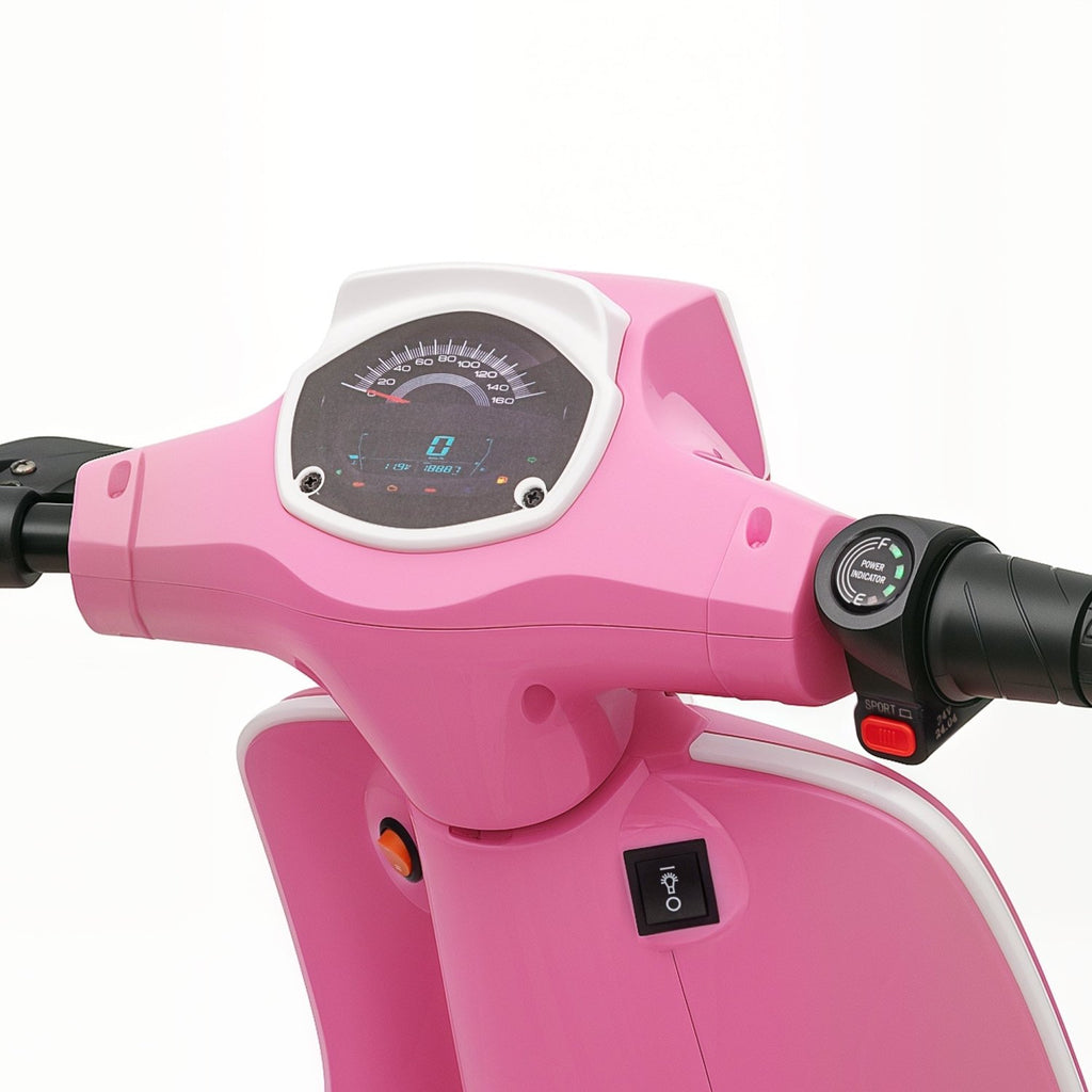 AIYAPLAY 24V Kids Electric Motorbike, Ride on Motorcycle with Manual Throttle, Brakes and LED Lights for Ages 8-12 Years, Pink - SGP Garden Ltd