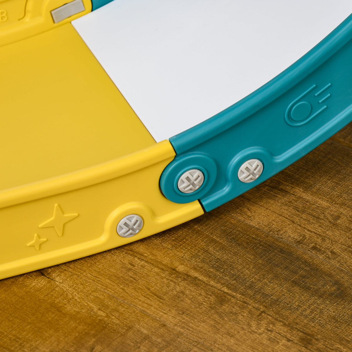 AIYAPLAY 4 in 1 Toddler Slide with Basketball Hoop, Climber, Telescope, Storage Basket, for Ages 1-3 Years, Yellow - SGP Garden Ltd