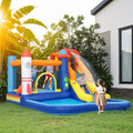 AIYAPLAY 5 in 1 Bouncy Castle for Children with 550W Blower, Water Slide, Splash Pool, Jumping Area, Climbing Wall, Cannon - SGP Garden Ltd