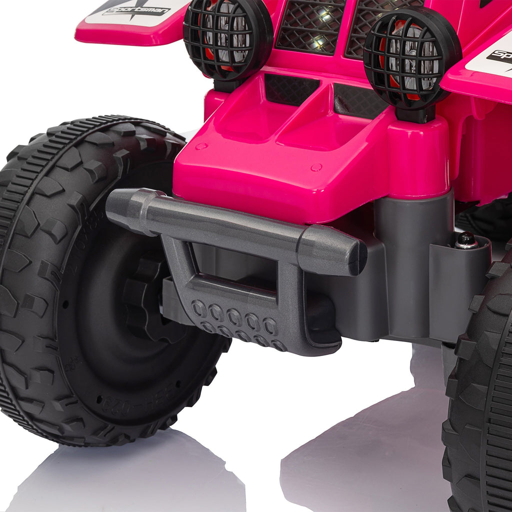 AIYAPLAY 6V Electric Quad Bike for Kids, Ride On ATV w/ Forward Backward, Headlights, for 18-36 Months, Pink - SGP Garden Ltd