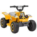 AIYAPLAY 6V Electric Quad Bike for Kids, Ride On ATV w/ Forward Backward, Headlights, for 18-36 Months, Yellow - SGP Garden Ltd