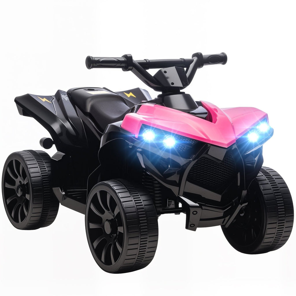 AIYAPLAY 6V Kids ATV, 4 Wheeler Electric Ride on Car with Music and LED Headlights, for Ages 3-8 Years Boys and Girls, Pink - SGP Garden Ltd