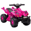 AIYAPLAY 6V Kids Electric Quad Bike w/ Music, Forward Function, for 2-6 Years, Pink - SGP Garden Ltd