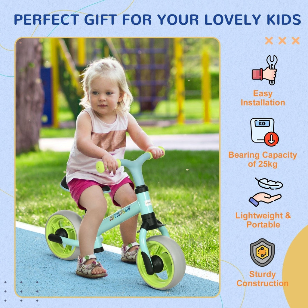 AIYAPLAY 8" Balance Bike, Lightweight Training Bike for Children, with Adjustable Seat, EVA Wheels, Easy installation - Green - SGP Garden Ltd
