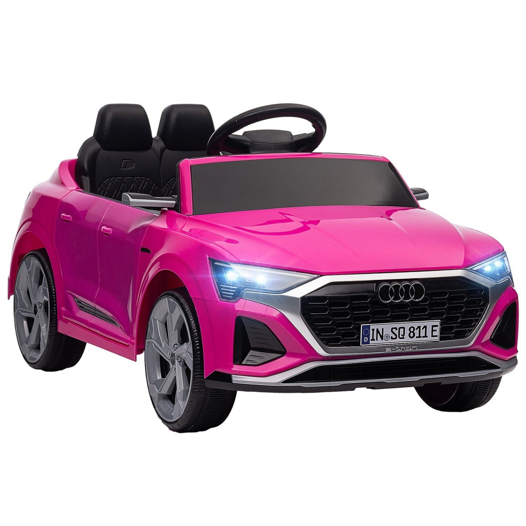 AIYAPLAY Audi Q8 e-tron Sportback Licensed 12V Ride on Car w/ Remote, 4 Spring Suspension Wheels, Headlights, Music, Horn - Pink - SGP Garden Ltd
