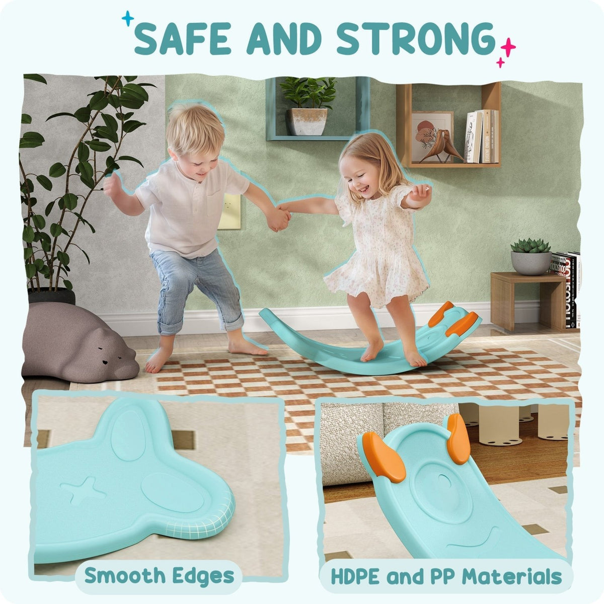 AIYAPLAY Balance Board for Kids Balance Training & Sensory Play, Light Blue - SGP Garden Ltd