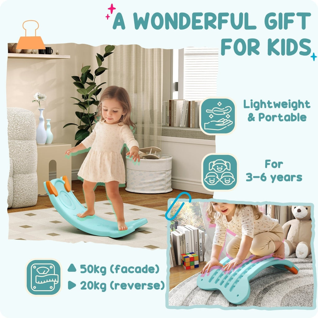 AIYAPLAY Balance Board for Kids Balance Training & Sensory Play, Light Blue - SGP Garden Ltd