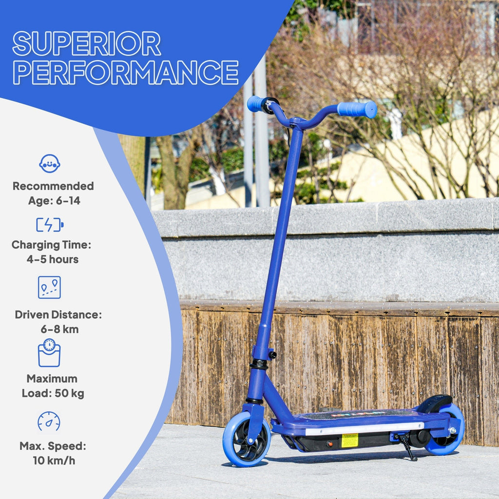AIYAPLAY Electric Scooter for Ages 6-14, with Colourful Light and Electric Brake, Electric Scooter E Scooter, Up to 10 KM/H & 8 KM, Blue - SGP Garden Ltd