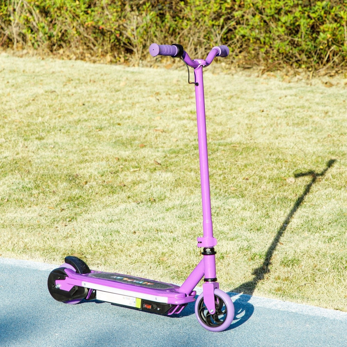 AIYAPLAY Electric Scooter for Ages 6-14, with Colourful Light and Electric Brake, Electric Scooter E Scooter, Up to 10 KM/H & 8 KM, Purple - SGP Garden Ltd
