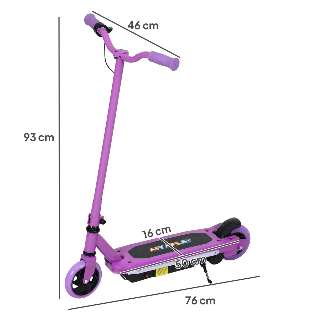 AIYAPLAY Electric Scooter for Ages 6-14, with Colourful Light and Electric Brake, Electric Scooter E Scooter, Up to 10 KM/H & 8 KM, Purple - SGP Garden Ltd