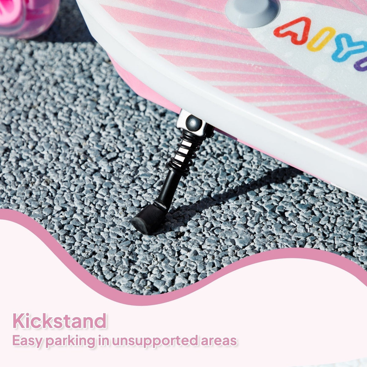 AIYAPLAY Electric Scooter for Kids Ages 4-7, with Auxiliary Rear Wheels, Flashing LED Light and Electric Brake, Kids Electric Scooter for Boys Girls, 6 KM/H & 8 KM, Pink - SGP Garden Ltd