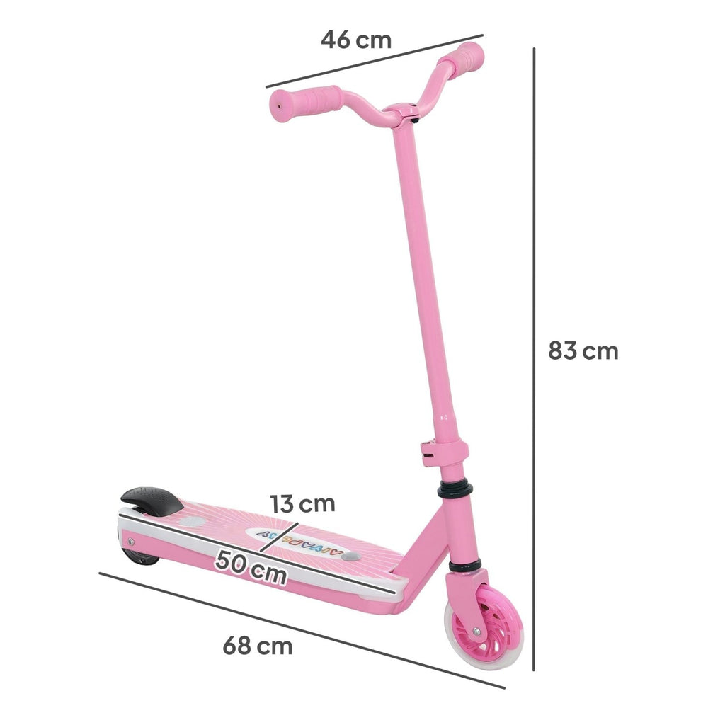 AIYAPLAY Electric Scooter for Kids Ages 4-7, with Auxiliary Rear Wheels, Flashing LED Light and Electric Brake, Kids Electric Scooter for Boys Girls, 6 KM/H & 8 KM, Pink - SGP Garden Ltd