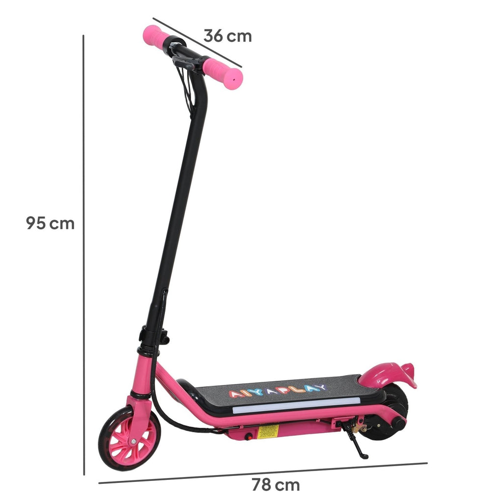 AIYAPLAY Electric Scooter for Kids Ages 6-14, with Dual Brakes, Flash Wheel and Colourful Light, Kids Electric Scooter E Scooter, Up to 12 KM/H & 10 KM, Pink - SGP Garden Ltd