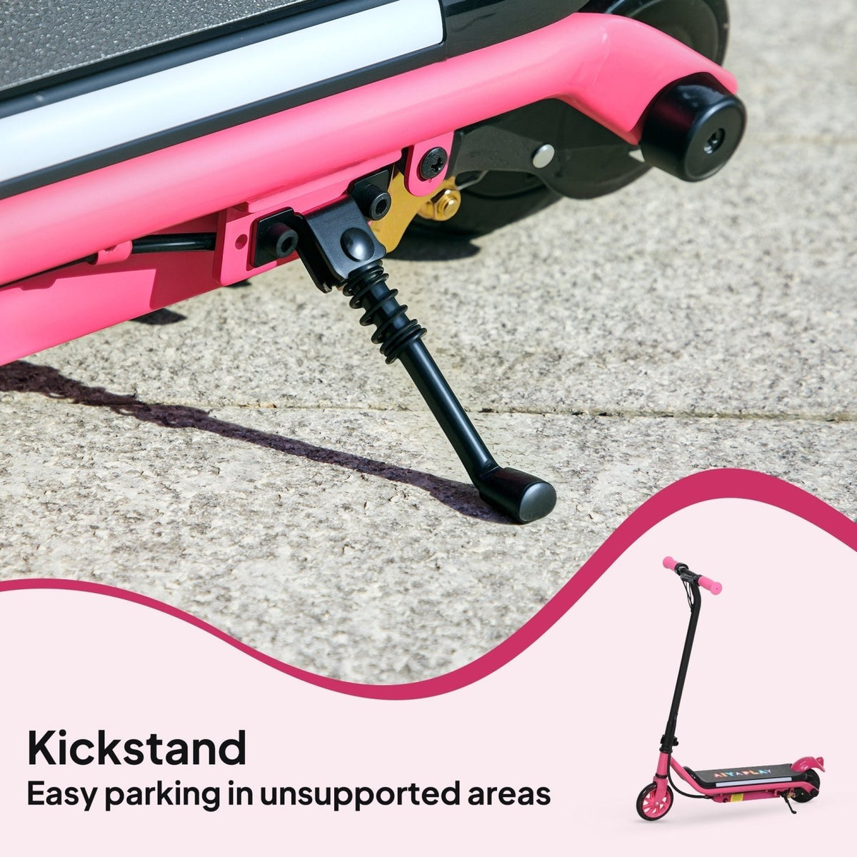AIYAPLAY Electric Scooter for Kids Ages 6-14, with Dual Brakes, Flash Wheel and Colourful Light, Kids Electric Scooter E Scooter, Up to 12 KM/H & 10 KM, Pink - SGP Garden Ltd