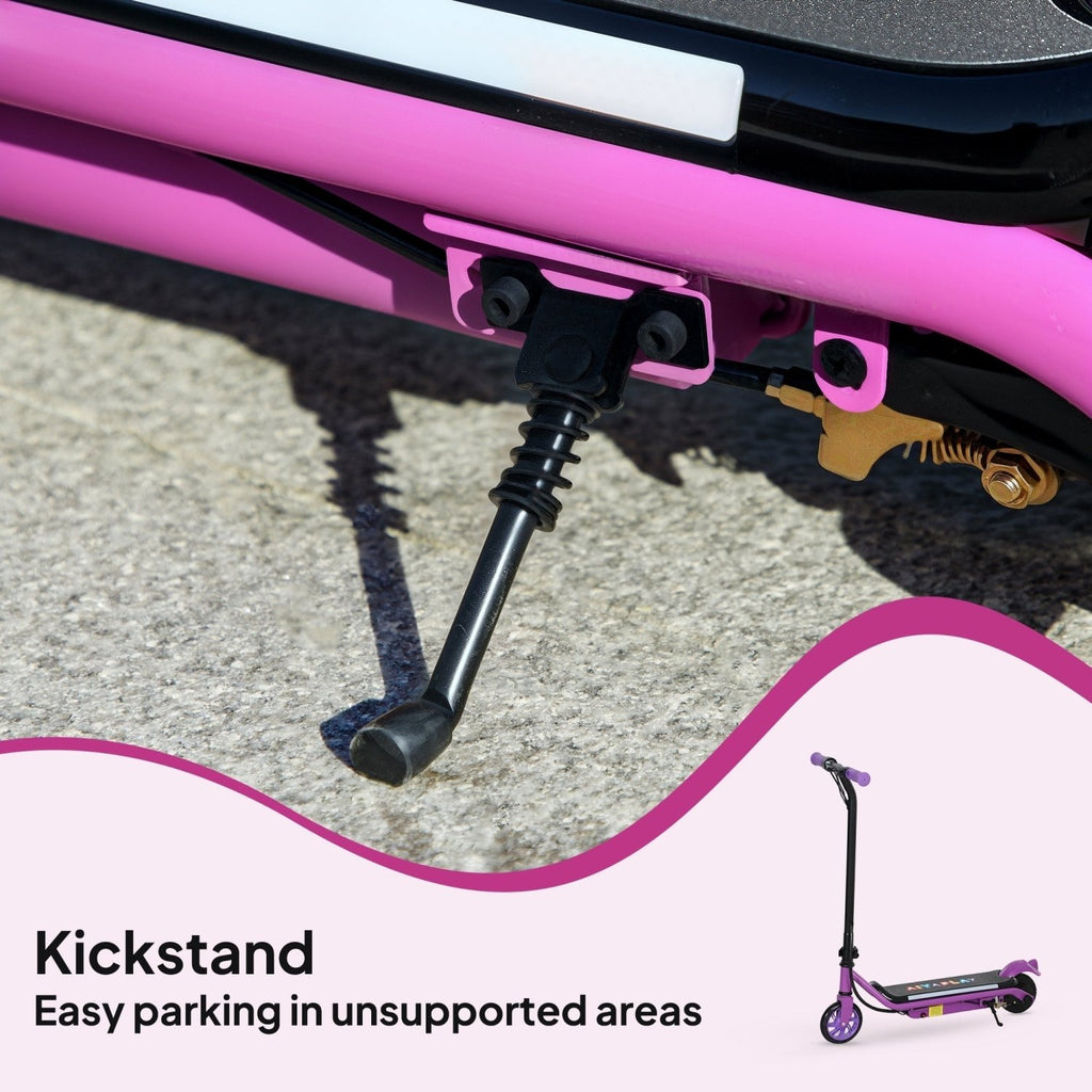 AIYAPLAY Electric Scooter for Kids Ages 6-14, with Dual Brakes, Flash Wheel and Colourful Light, Kids Electric Scooter E Scooter, Up to 12 KM/H & 10 KM, Purple - SGP Garden Ltd