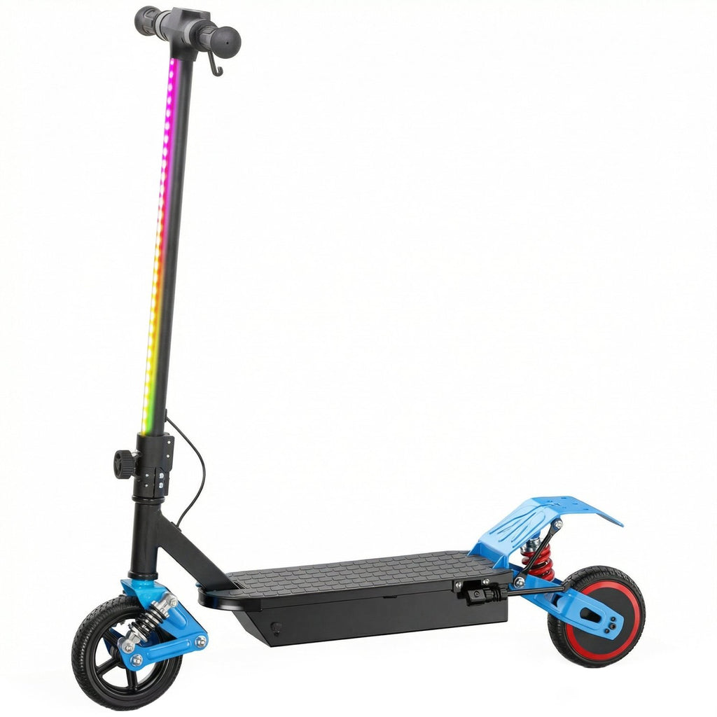AIYAPLAY Foldable Kids Electric Scooter with LCD Display, Dual Shock Absorption, Up to 15 KM/H, Max Range 6 KM for Age 6-14, Blue - SGP Garden Ltd