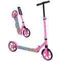 AIYAPLAY Foldable Kids Scooter with Adjustable Handlebar, 200mm Big Wheel, Rear Fender Brake, Gift for Ages 6-12 Years, Pink - SGP Garden Ltd