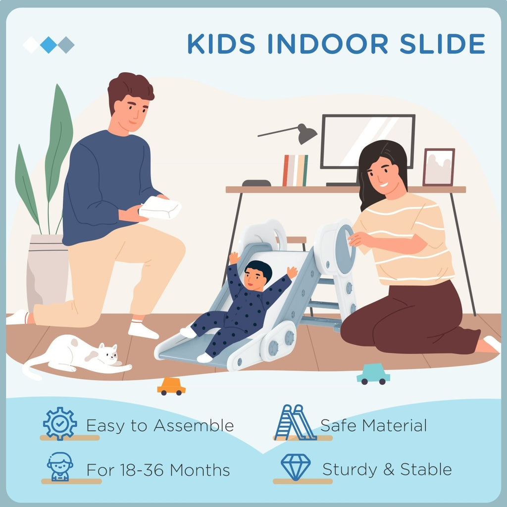 AIYAPLAY Foldable Kids Slide, Freestanding Baby Slide, for Ages 1.5-3 Years, Grey & Beige - SGP Garden Ltd