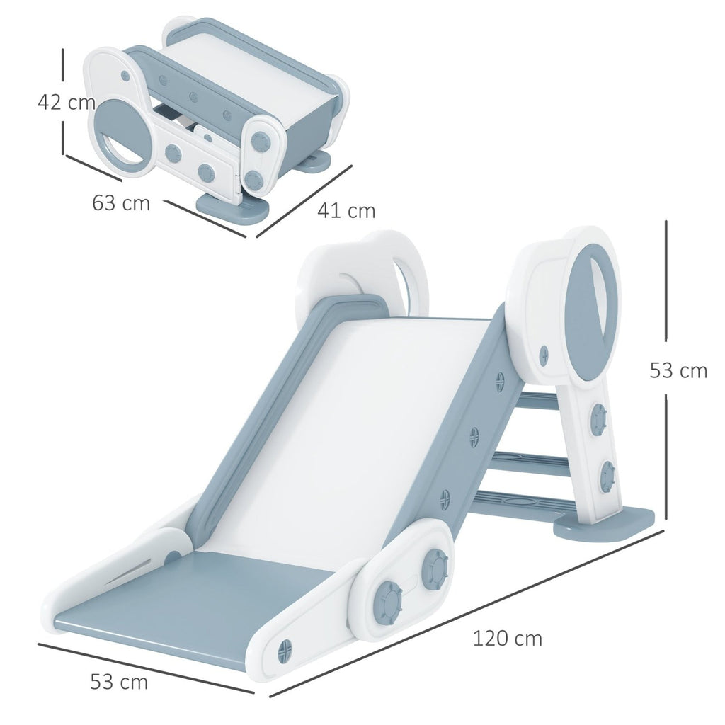 AIYAPLAY Foldable Kids Slide, Freestanding Baby Slide, for Ages 1.5-3 Years, Grey & Beige - SGP Garden Ltd