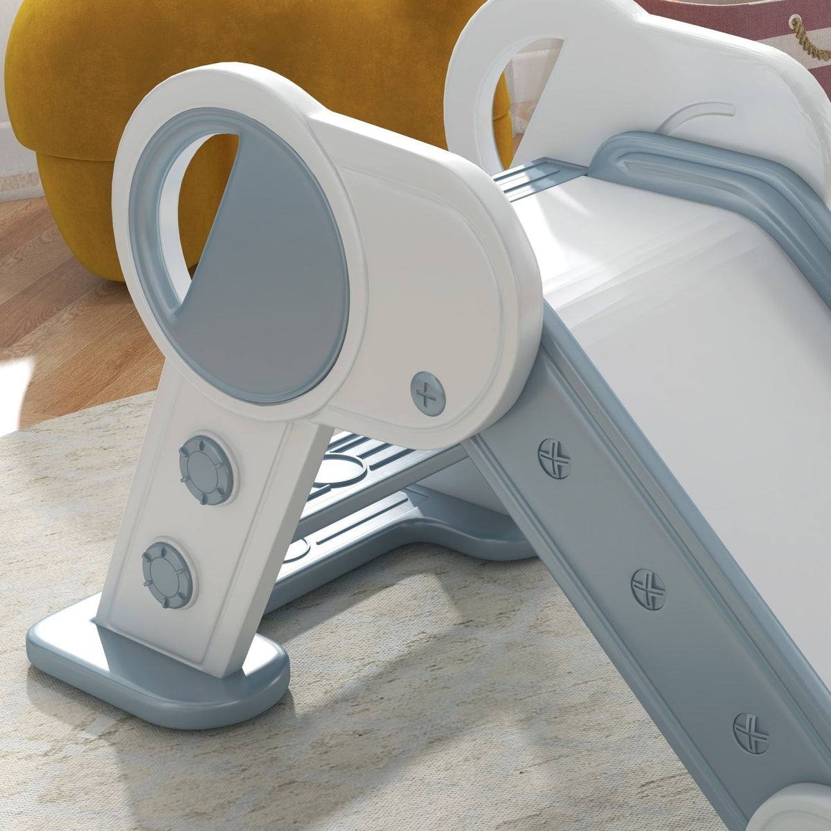 AIYAPLAY Foldable Kids Slide, Freestanding Baby Slide, for Ages 1.5-3 Years, Grey & Beige - SGP Garden Ltd