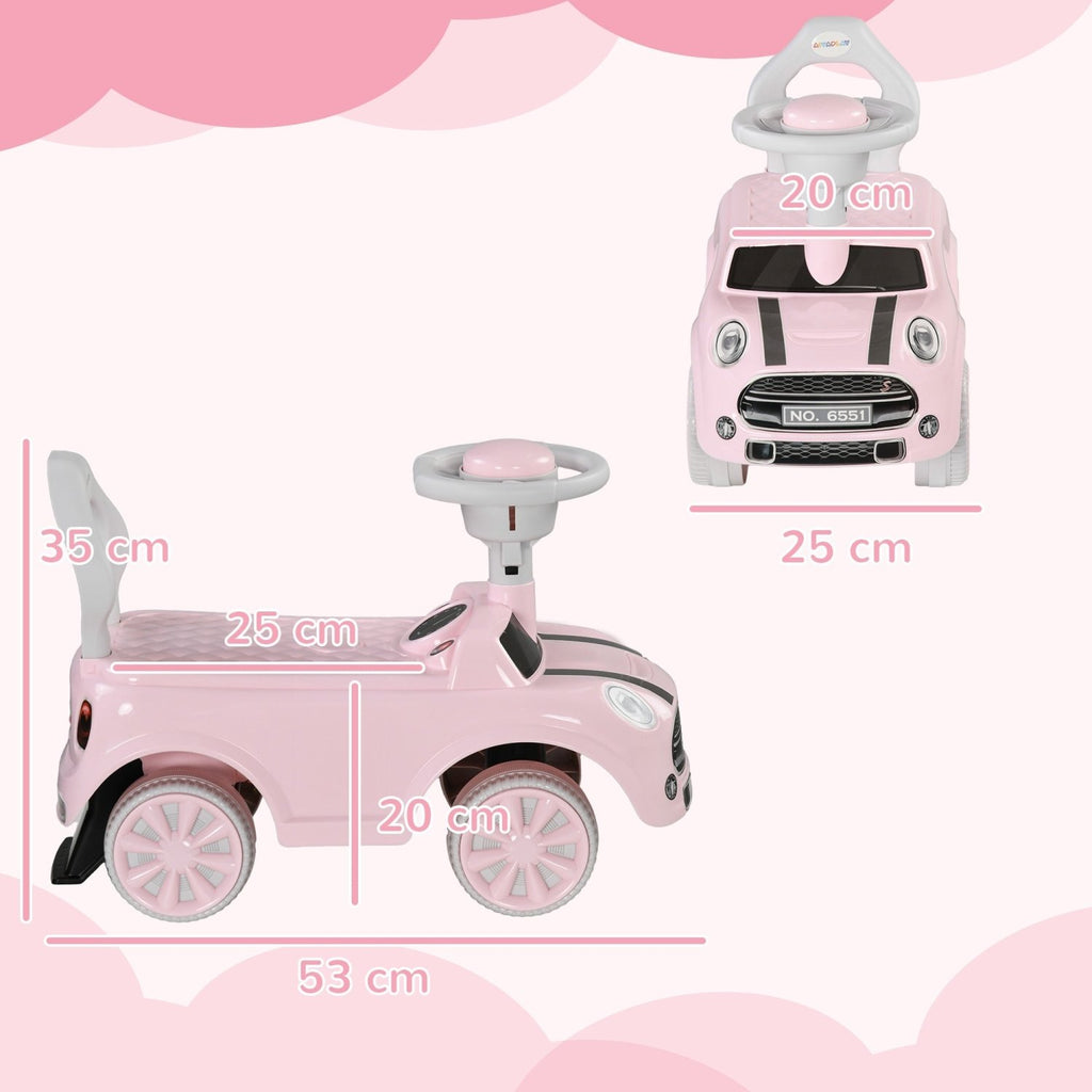 AIYAPLAY Foot To Floor Ride On Car Sliding Car w/ Air Horn, Anti-Over-Backwards, 18 to 36 Months - Pink - SGP Garden Ltd