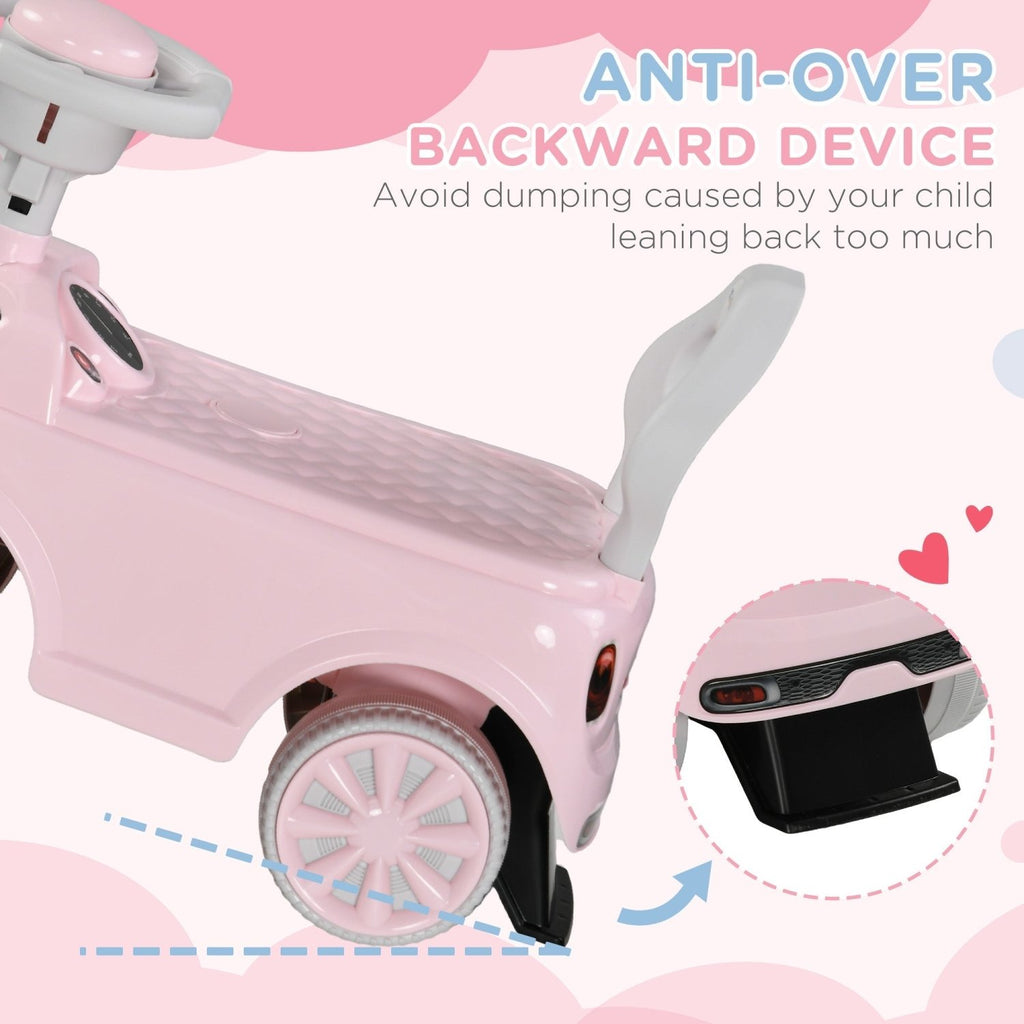AIYAPLAY Foot To Floor Ride On Car Sliding Car w/ Air Horn, Anti-Over-Backwards, 18 to 36 Months - Pink - SGP Garden Ltd