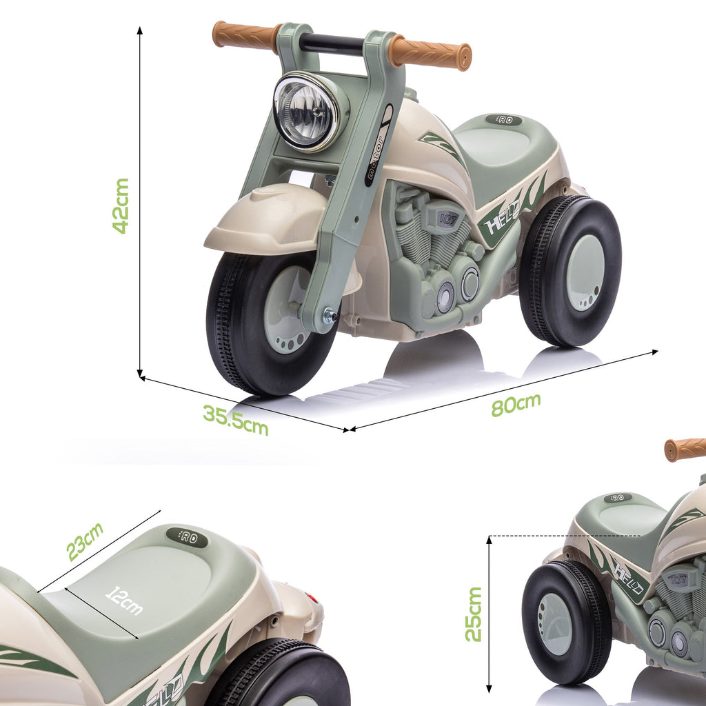 AIYAPLAY Foot To Floor Sliding Kids Ride On Car with Music, Bubble, for Toddler from 2 to 5 Years Old - Cream White - SGP Garden Ltd