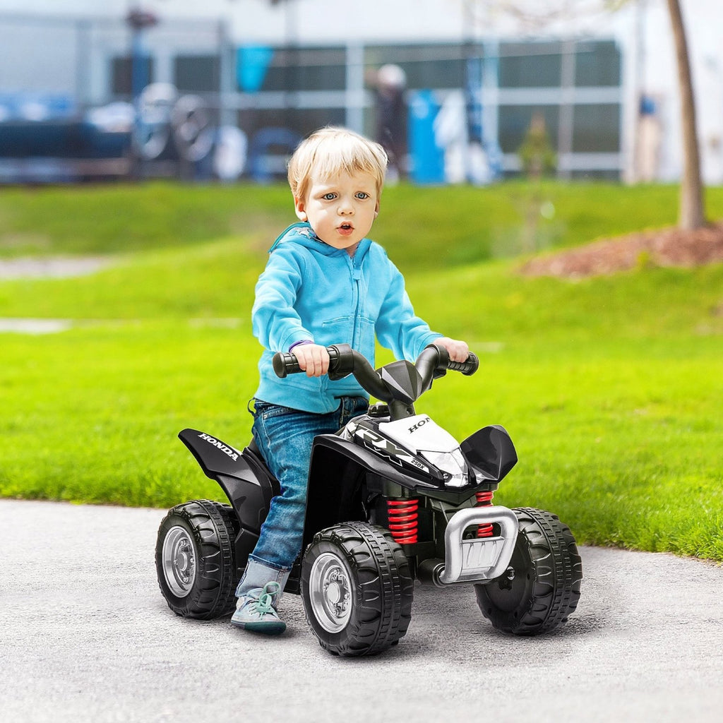 AIYAPLAY Honda Licensed Kids Electric Quad Bike, 6V ATV Ride On for Ages 1.5-3 Years, Black - SGP Garden Ltd