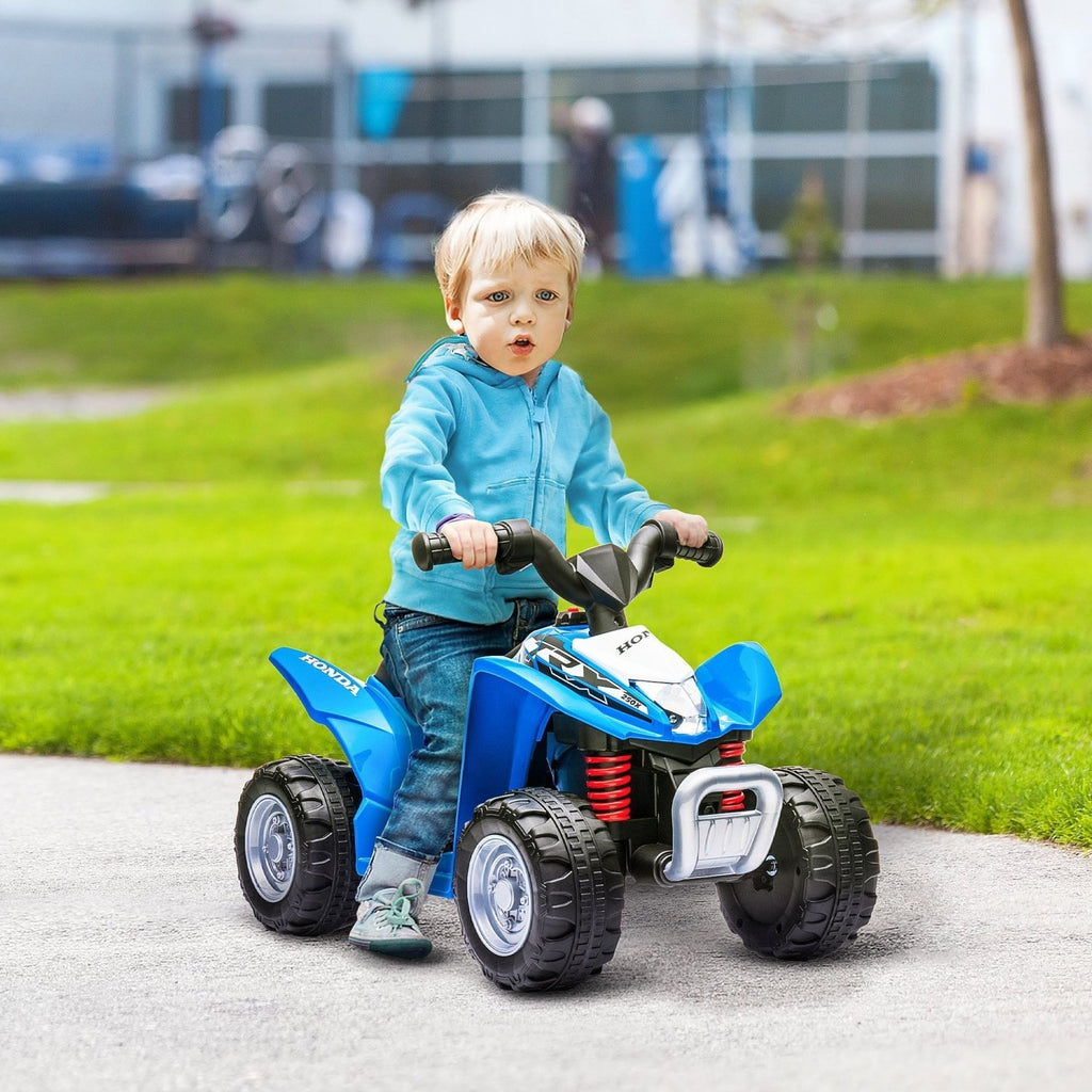 AIYAPLAY Honda Licensed Kids Electric Quad Bike, 6V ATV Ride On for Ages 1.5-3 Years, Blue - SGP Garden Ltd