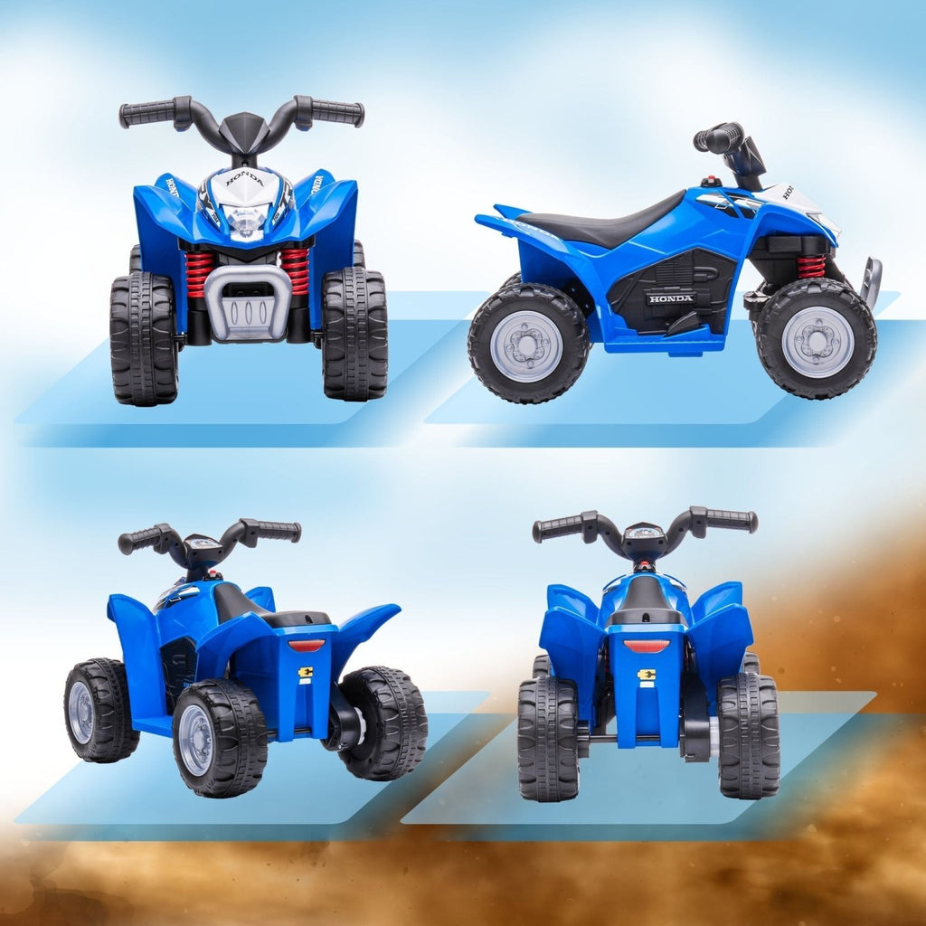 AIYAPLAY Honda Licensed Kids Electric Quad Bike, 6V ATV Ride On for Ages 1.5-3 Years, Blue - SGP Garden Ltd