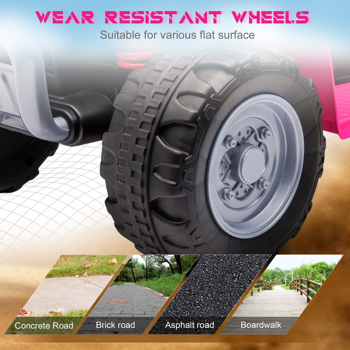 AIYAPLAY Honda Licensed Kids Electric Quad Bike, 6V ATV Ride On for Ages 1.5-3 Years, Pink - SGP Garden Ltd