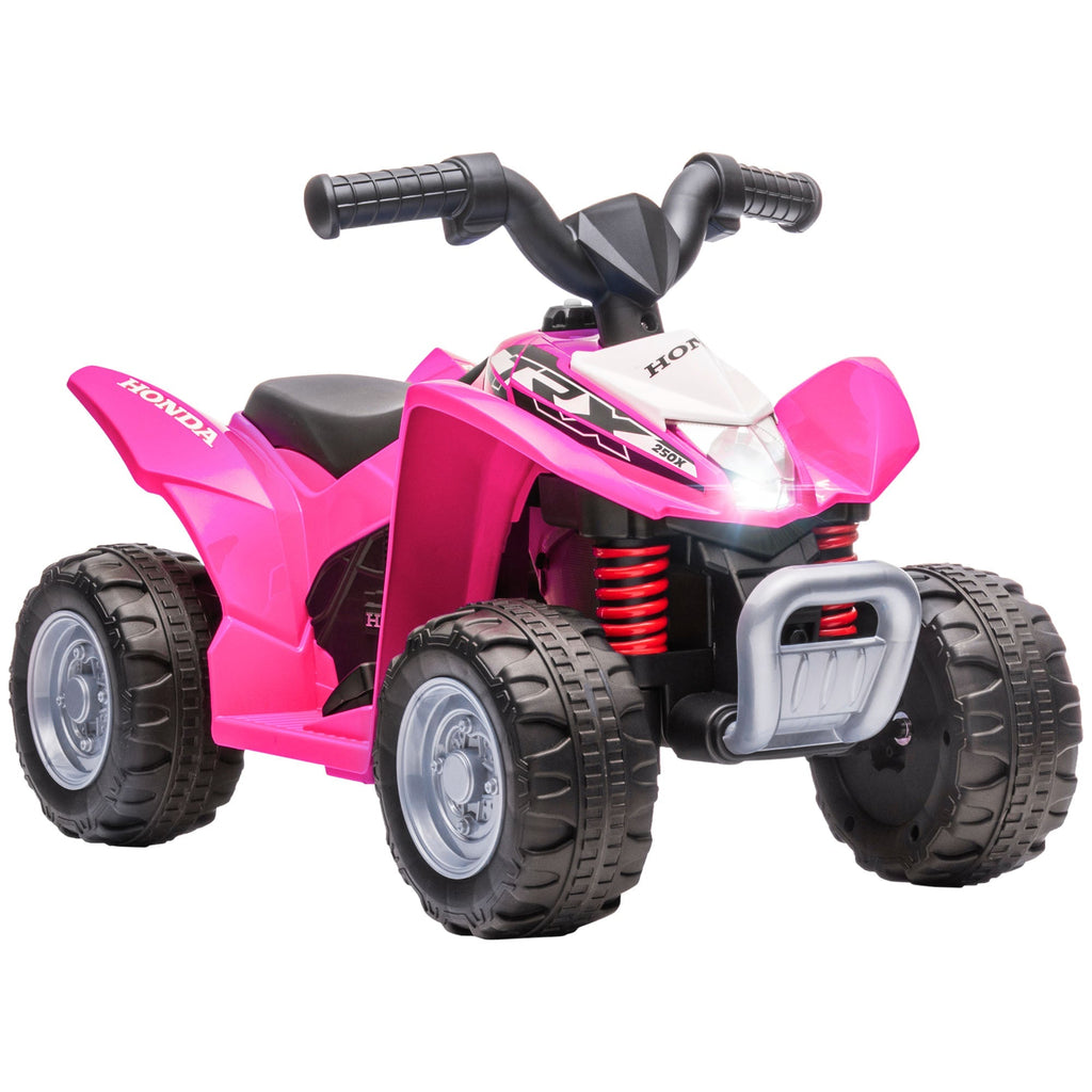AIYAPLAY Honda Licensed Kids Electric Quad Bike, 6V ATV Ride On for Ages 1.5-3 Years, Pink - SGP Garden Ltd