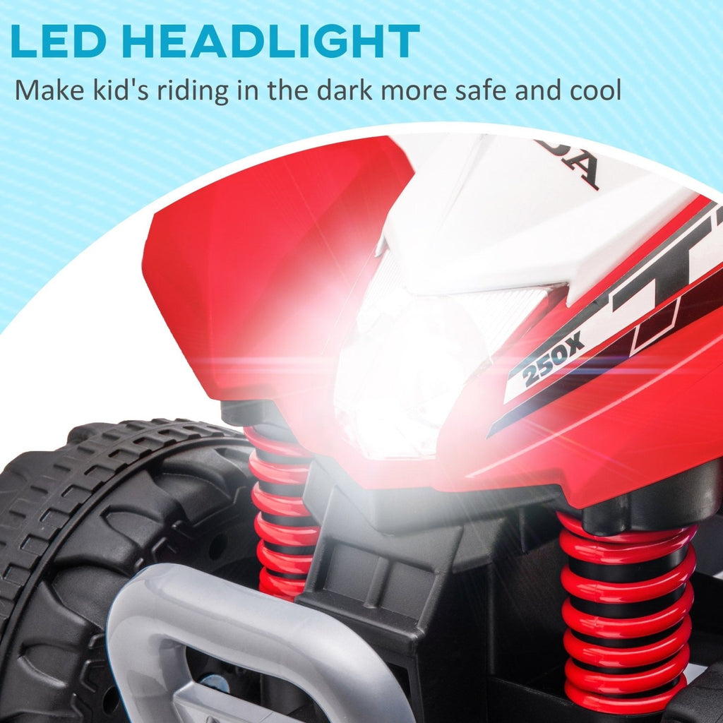 AIYAPLAY Honda Licensed Kids Electric Quad Bike, 6V ATV Ride On for Ages 1.5-3 Years, Red - SGP Garden Ltd