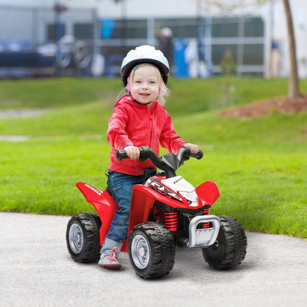 AIYAPLAY Honda Licensed Kids Electric Quad Bike, 6V ATV Ride On for Ages 1.5-3 Years, Red - SGP Garden Ltd