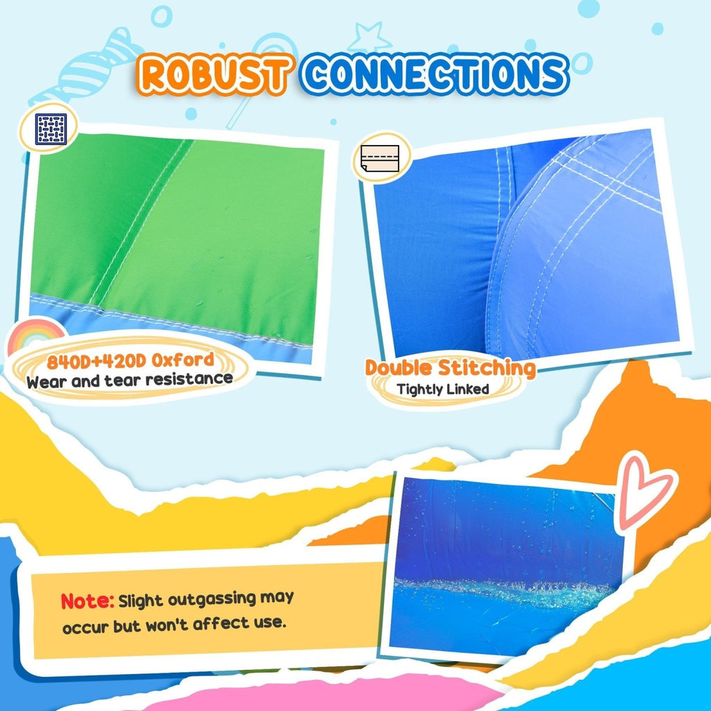 AIYAPLAY Inflatable Bouncy Castle with 550W Blower, Basketball Hoop, Long Slide, Dart Board, Carrying Bag, 385 x 290 x 180 cm - SGP Garden Ltd