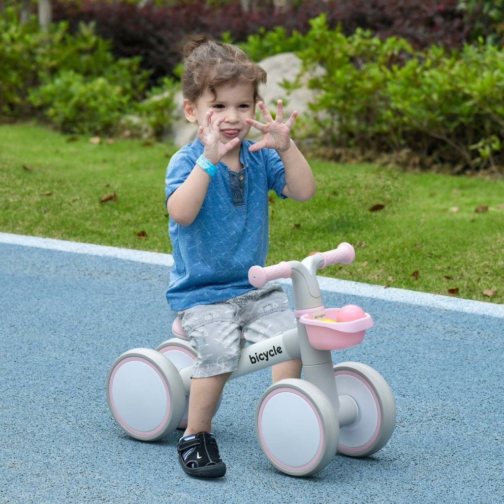 AIYAPLAY Kids Balance Bike for 1-3 Years Old with Adjustable Seat, Silent Wheels, Pink - SGP Garden Ltd