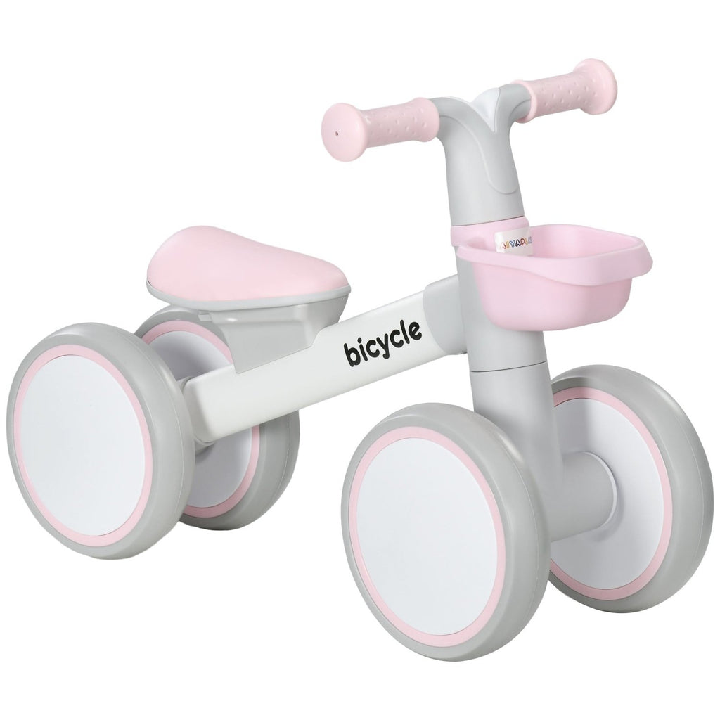 AIYAPLAY Kids Balance Bike for 1-3 Years Old with Adjustable Seat, Silent Wheels, Pink - SGP Garden Ltd