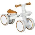AIYAPLAY Kids Balance Bike for 1-3 Years Old with Adjustable Seat, Silent Wheels, White - SGP Garden Ltd