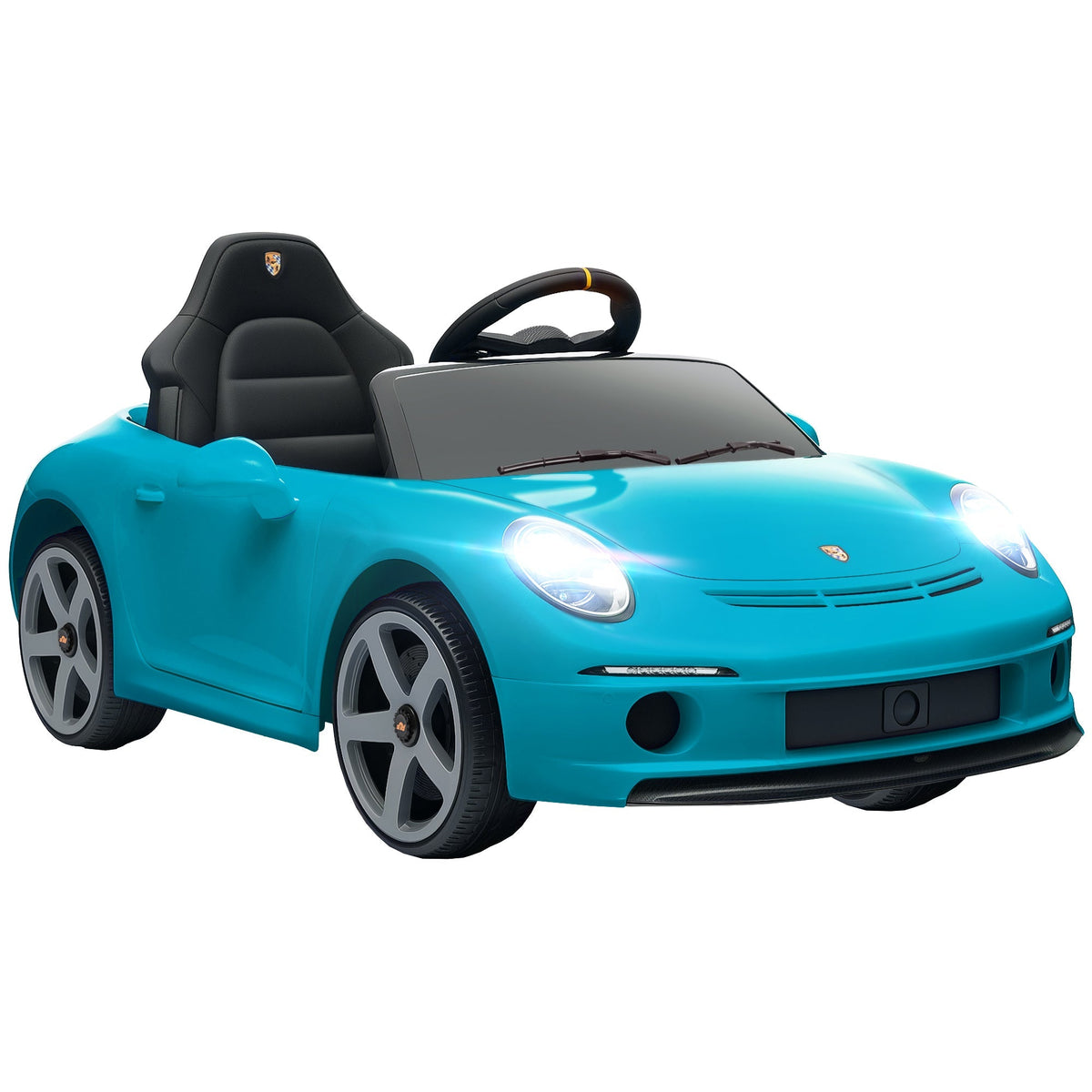 AIYAPLAY Kids Electric Car, 12V Licensed RUF GT Ride on Car with Suspension, Remote Control, Music, for 3-5 Years, Blue - SGP Garden Ltd