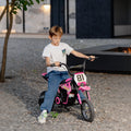 AIYAPLAY Kids Electric Motorbike, 24V Ride On Motorcycle with 3 Speeds and Rear Suspension, Dirt Bike for 8-12 Years Old, Pink - SGP Garden Ltd