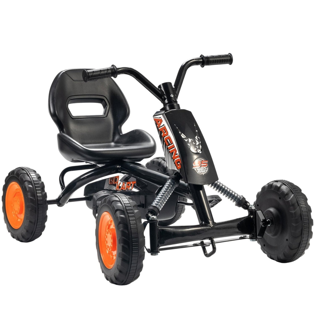 AIYAPLAY Kids Pedal Go Kart with Steel Frame, Sporty Design, for Ages 2-5 Years, Black - SGP Garden Ltd