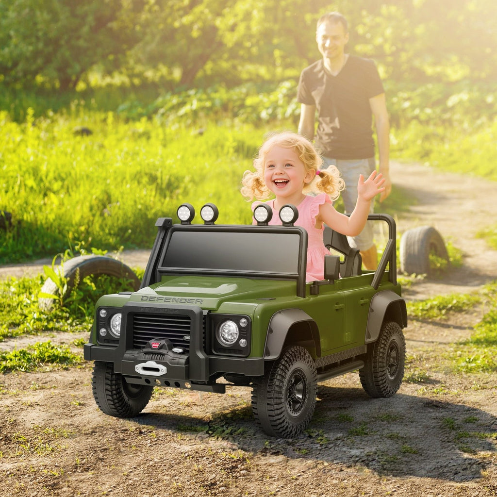 AIYAPLAY Kids Ride On Car with Remote Control, Music, Horn, 4 Spring Suspension Wheels, LED Lights for 3-5 Years Old, Green - SGP Garden Ltd