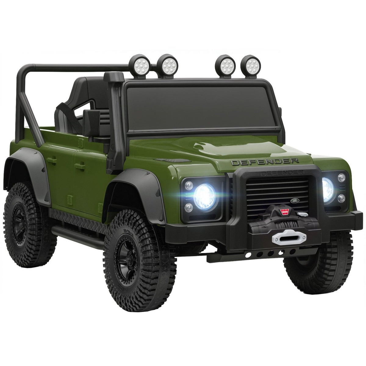 AIYAPLAY Kids Ride On Car with Remote Control, Music, Horn, 4 Spring Suspension Wheels, LED Lights for 3-5 Years Old, Green - SGP Garden Ltd