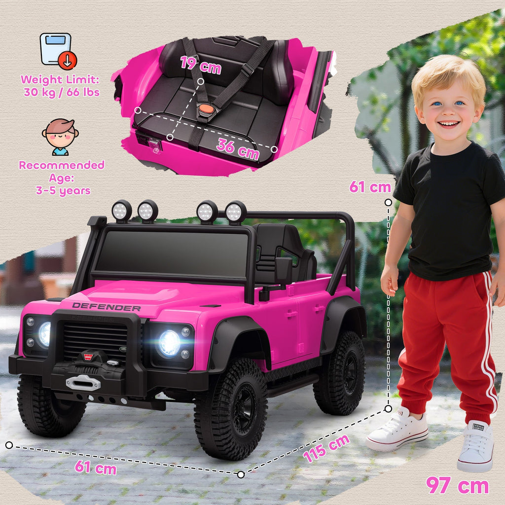 AIYAPLAY Kids Ride On Car with Remote Control, Music, Horn, 4 Spring Suspension Wheels, LED Lights for 3-5 Years Old, Pink - SGP Garden Ltd