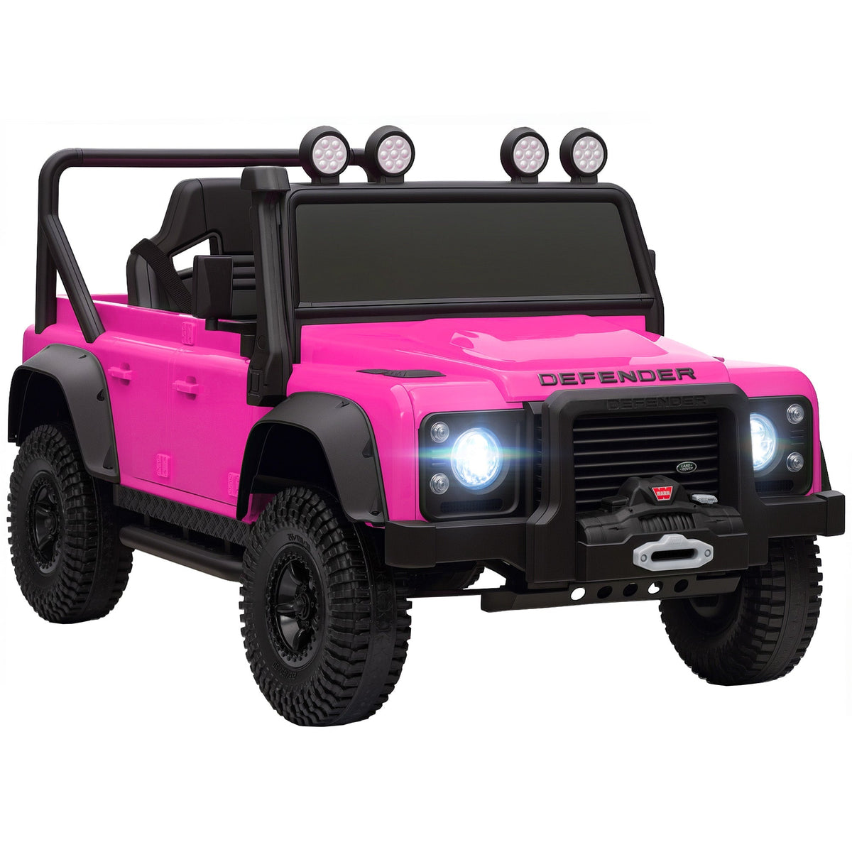 AIYAPLAY Kids Ride On Car with Remote Control, Music, Horn, 4 Spring Suspension Wheels, LED Lights for 3-5 Years Old, Pink - SGP Garden Ltd